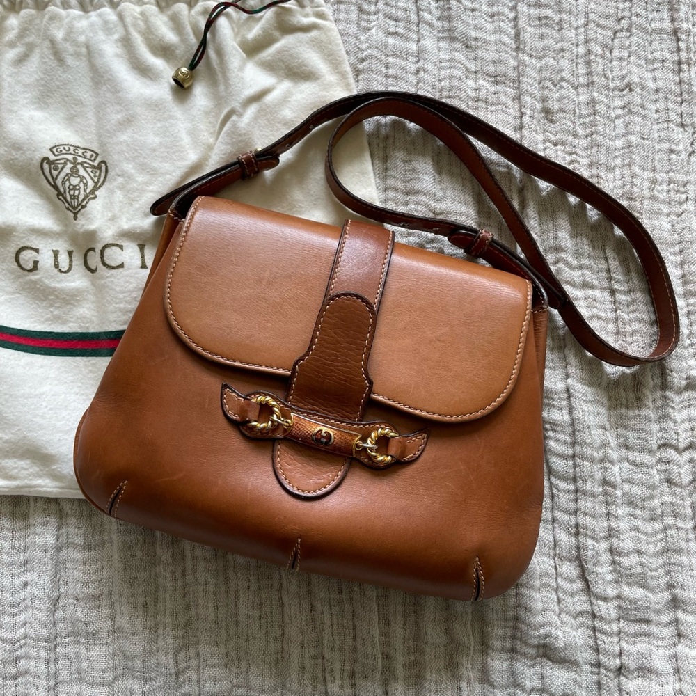 Vintage Gucci Leather Horsebit Shoulder Bag